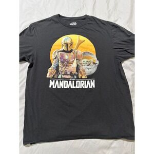 Star Wars The Mandalorian & Grogu Sunset Graphic T-Shirt Men's Size L